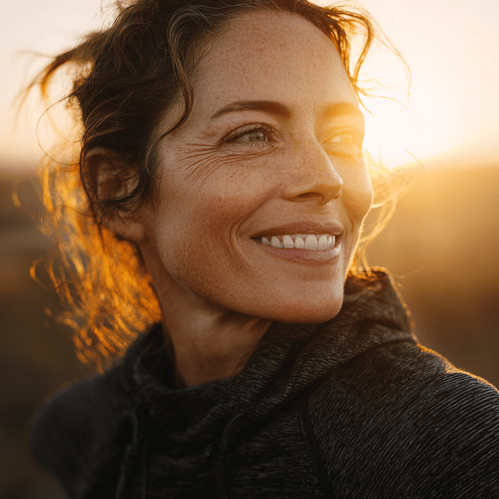 Woman experiencing cognitive enhancement and vitality